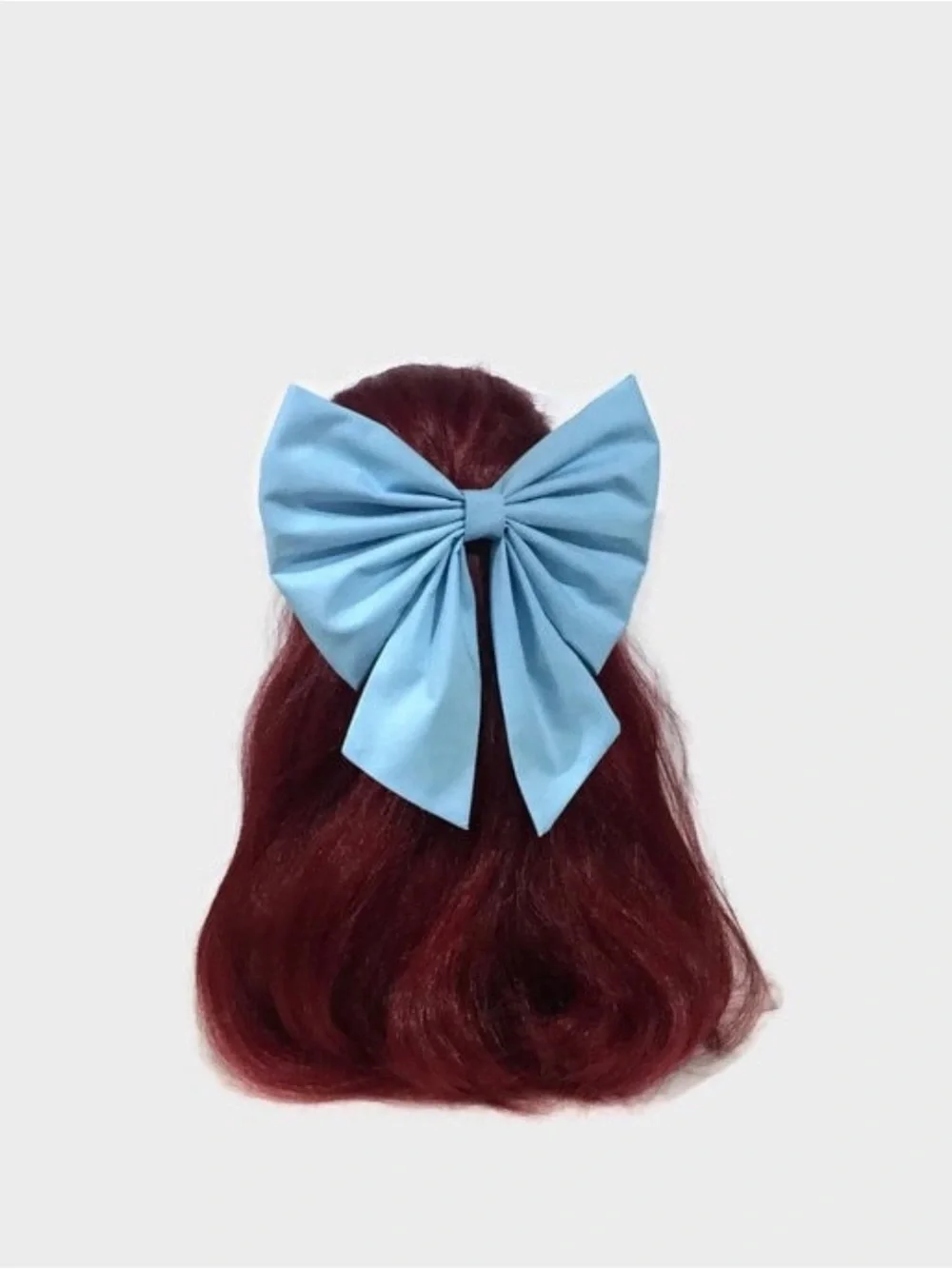 Large Light Blue Big Cotton Hair Bow – 10'' by 8''